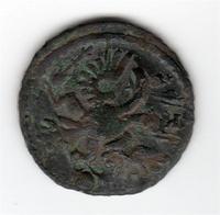 Б-Полушка 1734 года, перечекан из крестовой копейки.
