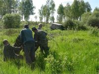 Калужская область, район Спас-Деменска. Лебедились на каждых 100 метрах. Заливные поля это сильно.