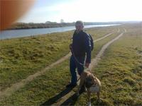 выгул пса на Днепре