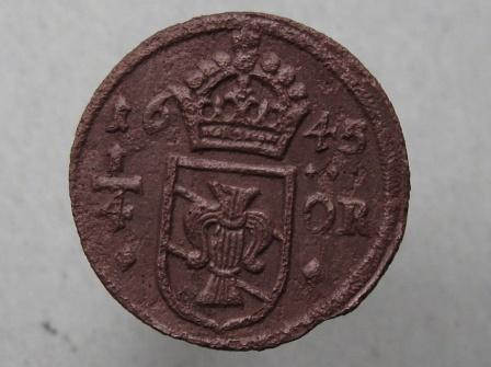 Шведская монета 1645 год