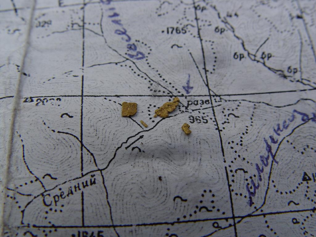 золото ручья Средний Карта района