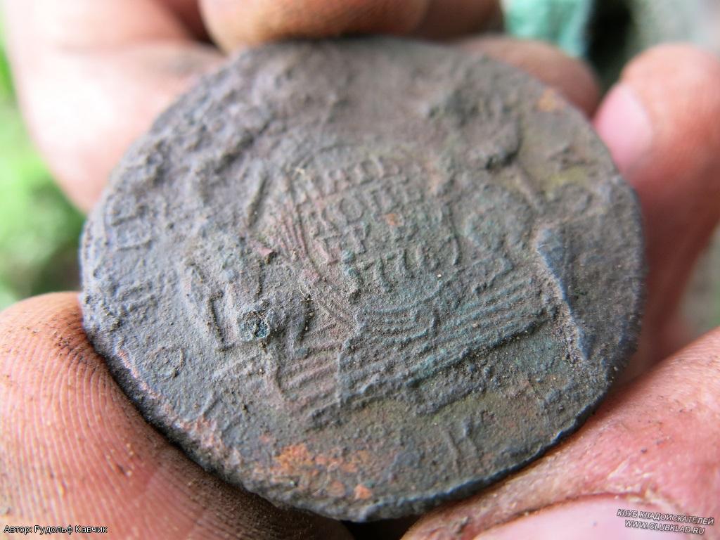 5 копеек Сибирь 1776 года только из земли найдены металлоискателем Explorer под селом Обуса Находки кладоискателей clubklad.ru