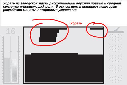 Маска дискриминации для металлоискателя E-Trac и СТХ 3030