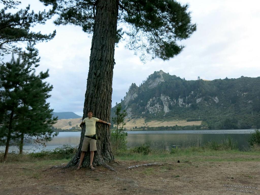 Останавливаюсь прямо на берегу кемпинг Lake Whakamaru