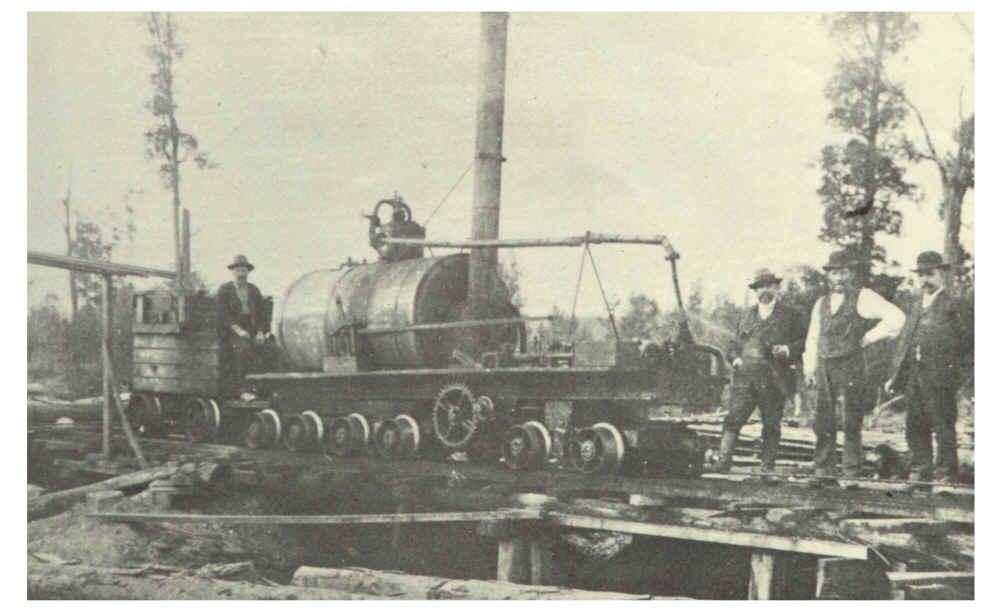 6-6 Паровоз Davidson-а первые модели 1908 год на широких колесах, так как РЕЛЬСЫ БЫЛИ ДЕРЕВЯННЫЕ Новая Зеландия