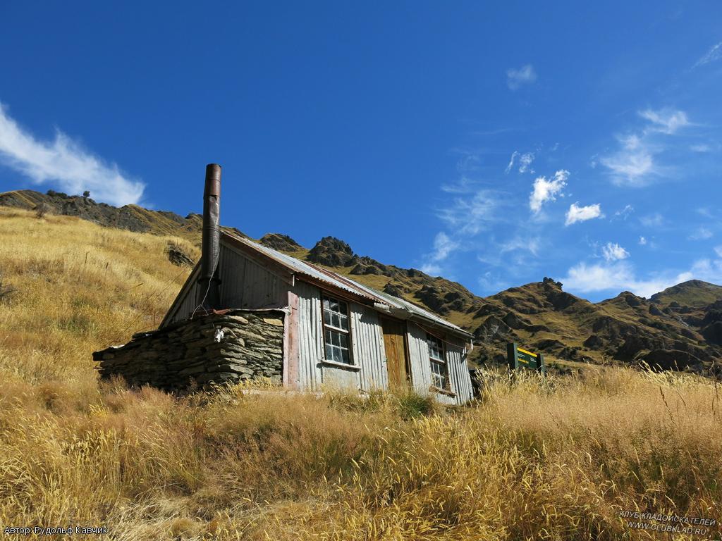 7-55 Дом Hut, указанный на карте Правый Шкиппер Новая Зеландия март 2013