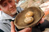 Кроме монет археологи нашли в средневековых туалетах два полностью сохранившиеся куриных яйца и деревянную посуду