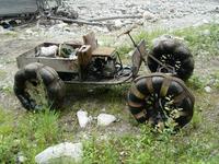 Машина для бездорожья Двигатель от мотороллера Муровей, колеса-камеры от грузовика, баранка от ГАЗ66