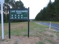 Дорожный указатель кемпинг Lake Whakamaru мимо не проедишь
