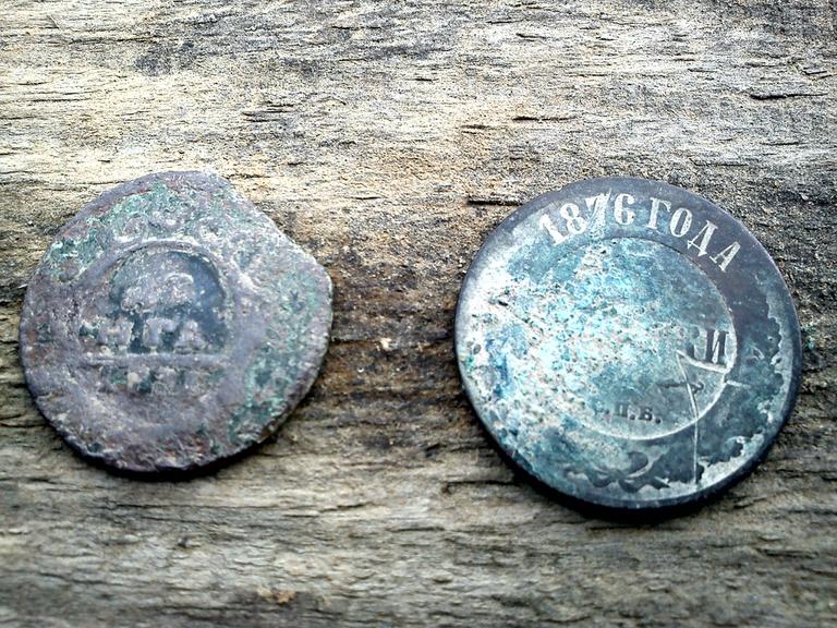 Денга и 3копейки 18 век оборотная сторона