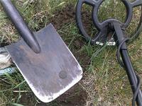 Копейка 1911 г. На трофейной немецкой лопате 1944 г. (REX)