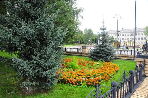 клумбы...