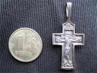 Нателтный крестик аверс серебро