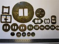 пряжки, пуговицы (всё бронза, большая пряжка - 115 мм, 138 гр)