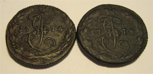 Близняшки с одного поля. Денги 1774 года.