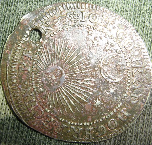 Находка 28.09.2011 монетовидный Жетон Иоганна Конрада Хогера Нюрнберг 1715 - ЖАЛЬ ИСПОРЧЕН ЛЮБИТЕЛЯМИ МОНИСТ....