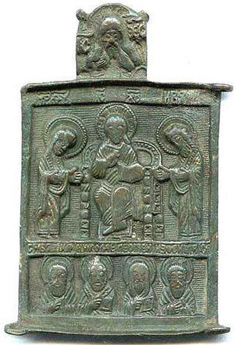 ДЕИСУС. ИЗБРАННЫЕ СВЯТЫЕ. 17 век. 89мм х 52мм.