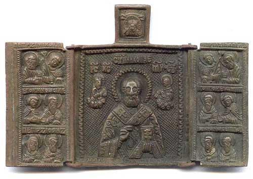 СВЯТИТЕЛЬ НИКОЛАЙ ЧУДОТВОРЕЦ. 18 век. 102мм х 72мм.