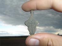 Крест нательный. Медный сплав, литье. XVIII - нач. XX в. 62x34 мм