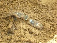 Кожанная основа ремня почти истлела, медные накладки в плохом состоянии. Баяновский могильник, Добрянский р-он Пермского края, 2007 год.