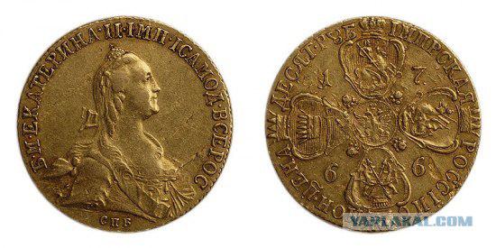 Золотая монета Е