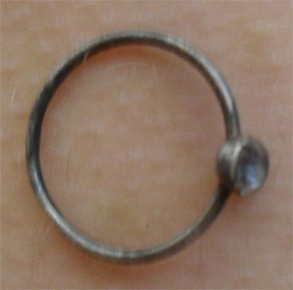 кольцо с камнем синего цвета (серебро)