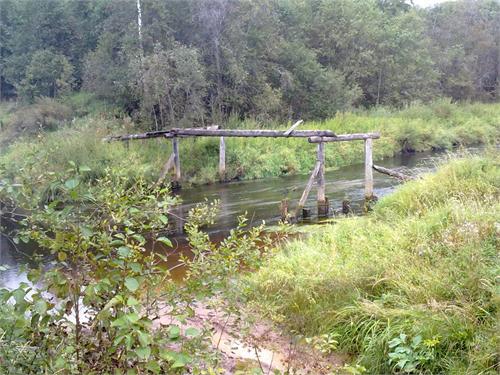 река малая Коша Тверскя обл. Селижаровский район идём в брод,  а вода ледяная аж ноги сводит!
